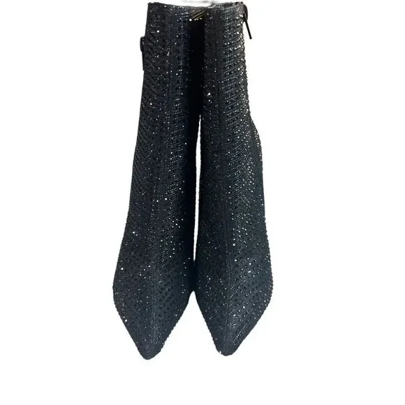Glaze Brand Sexy Black Dazzle Studded Boots - Picture 3 of 9